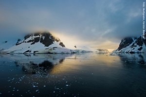 Antarktis Sonnenuntergang