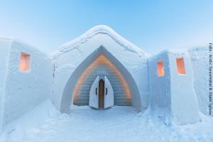 Schneehotel und Glasiglus Finnland - Eingang